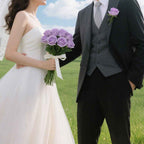 50PCS Purple Velvet Rose Realistic Artificial Flowers Faux Roses for Wedding & Home Decor