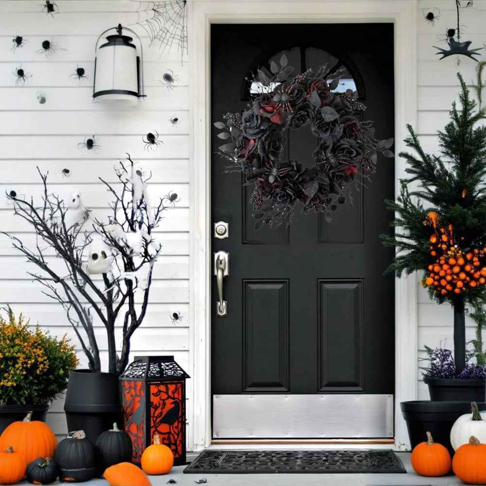 50PCS Black Velvet Rose Realistic Artificial Flowers Faux Roses for Wedding & Home Decor